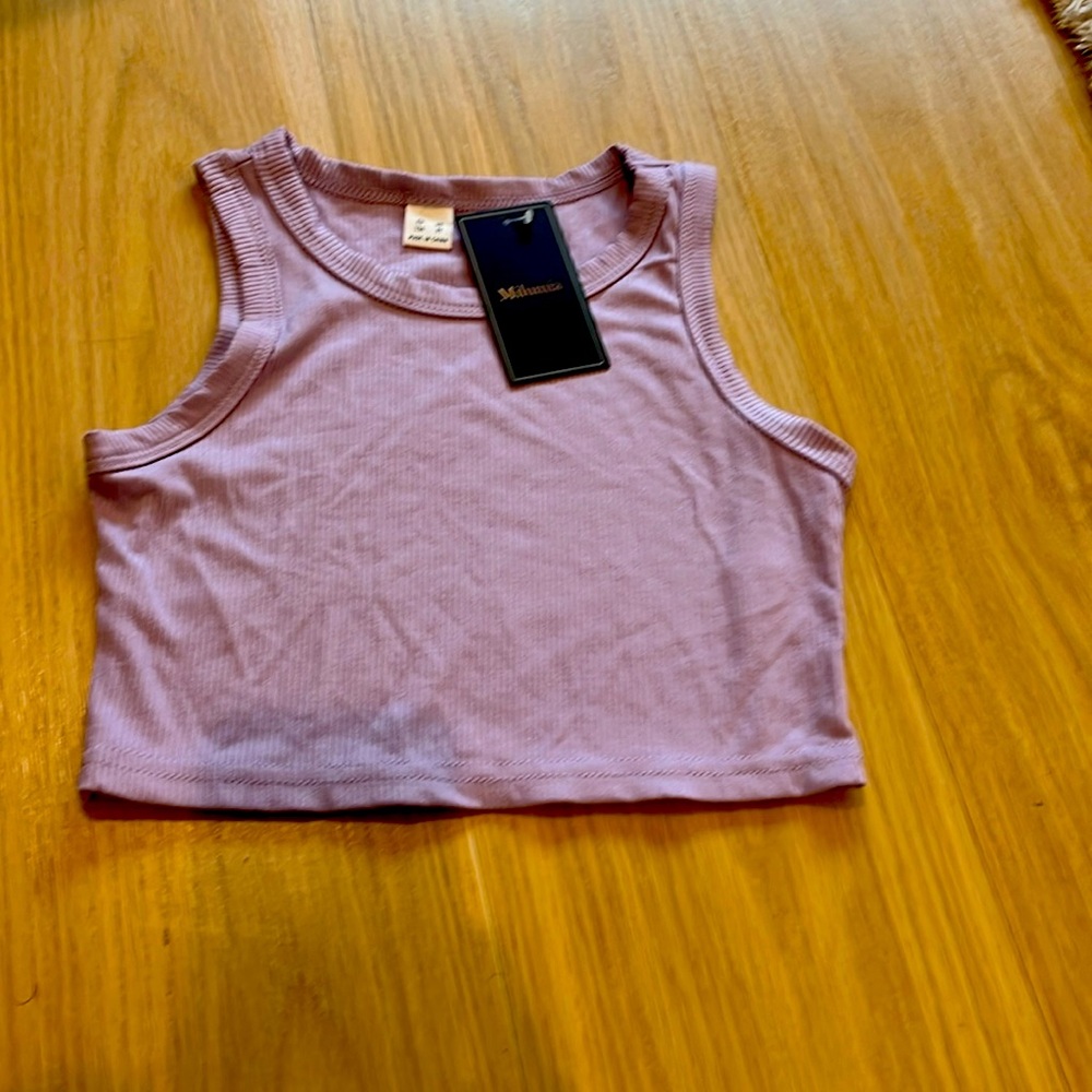 Milumia kids light purple, soft, ribbed tank top size 9Y